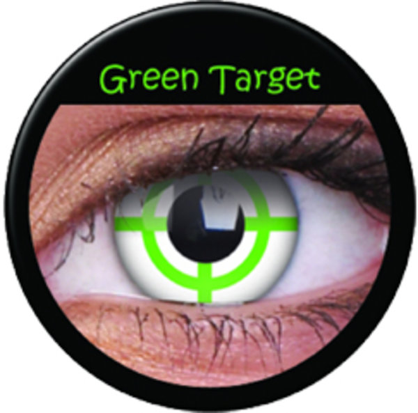 ColourVue Crazy čočky - Green Target (2 ks roční) - nedioptrické