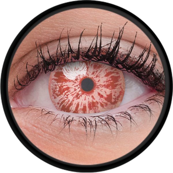 ColourVue Crazy čočky UV svítící - Glow Ice Red (2 ks roční) - nedioptrické