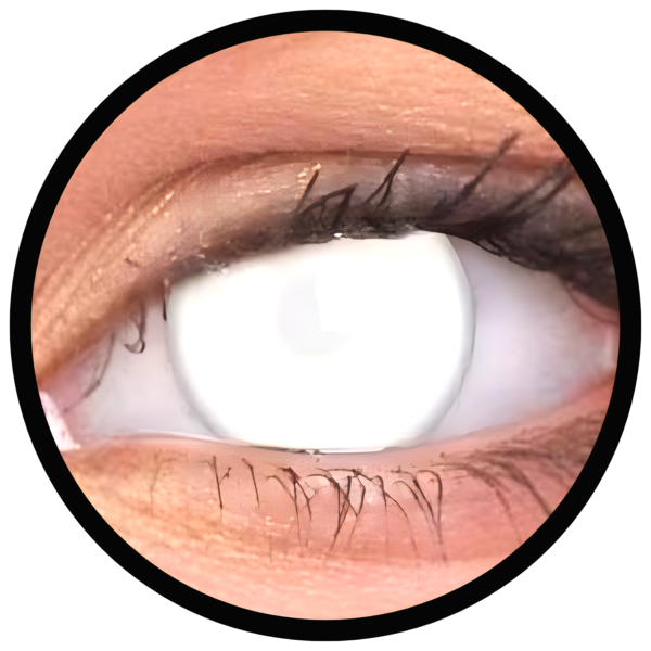 ColourVue Crazy čočky - Blind White (2 ks roční) - nedioptrické, doprodej - není přes ně vidět