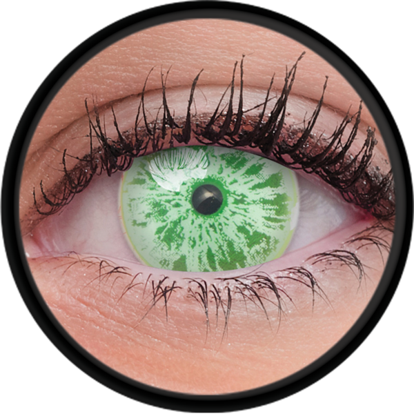 ColourVue Crazy čočky UV svítící - Glow Ice Green (2 ks tříměsíční) - nedioptrické