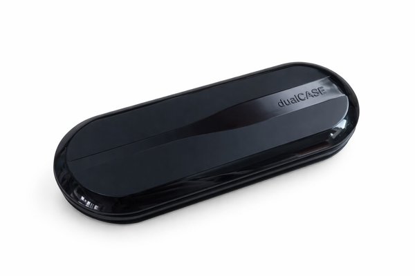 Duopouzdro na brýle a čočky - černé