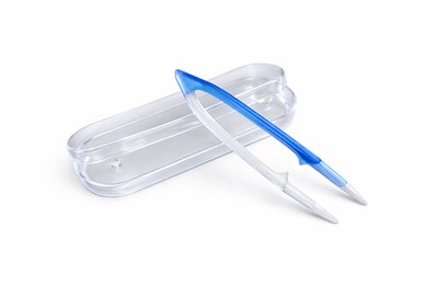 Pinzeta na kontaktní čočky v pouzdře, velká - modro-transparentní