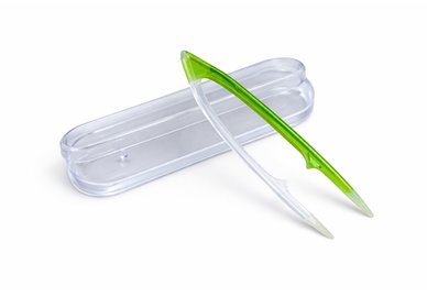 Pinzeta na kontaktní čočky v pouzdře, velká - zeleno-transparentní