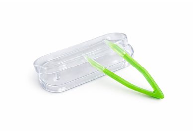 Pinzetka na kontaktní čočky v pouzdře - zelená