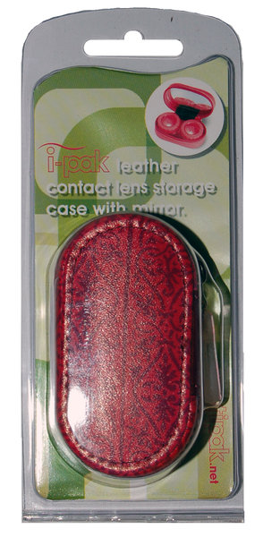 Kožené pouzdro s motivem v obalu - Červené